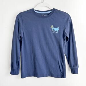 GOAT USA Kid's Boys Big Goat Long Sleeve T-Shirt OG Style XL Youth Navy Blue $38